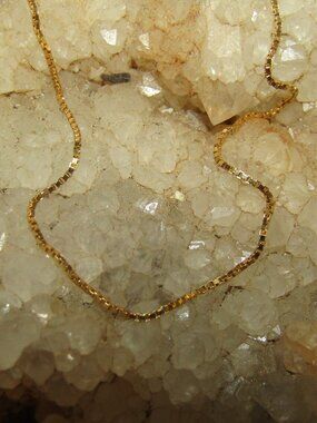 Vintage NWT OroAmerica 14kt Gold Box Chain Necklace
